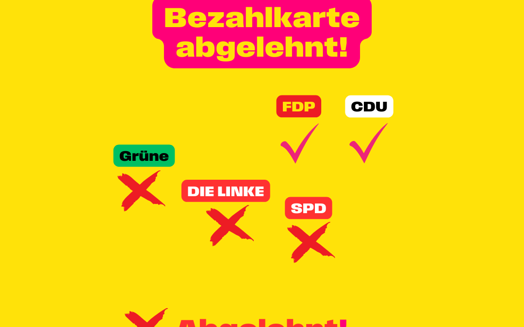 Bezahlkarte abgelehnt!