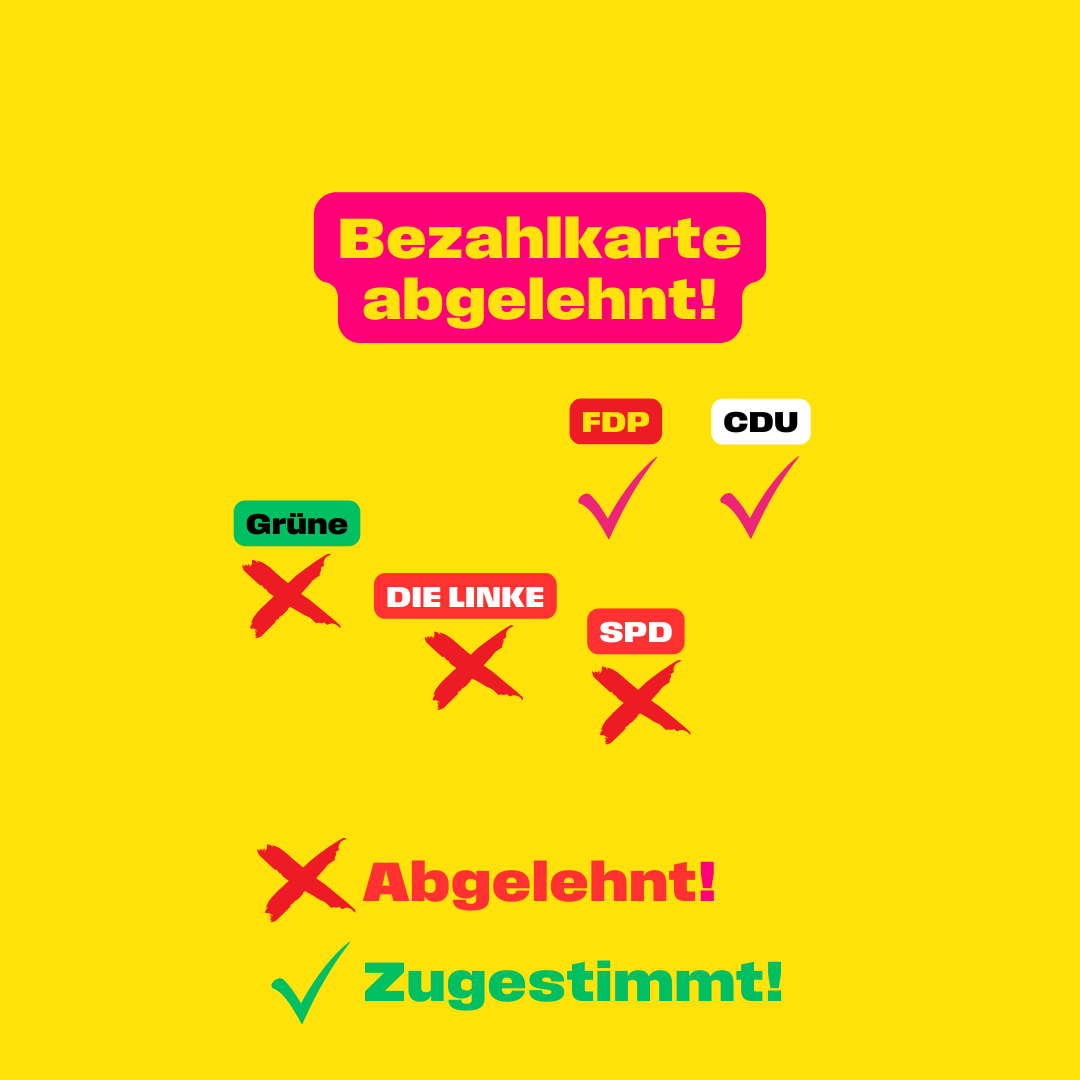 Bezahlkarte abgelehnt!